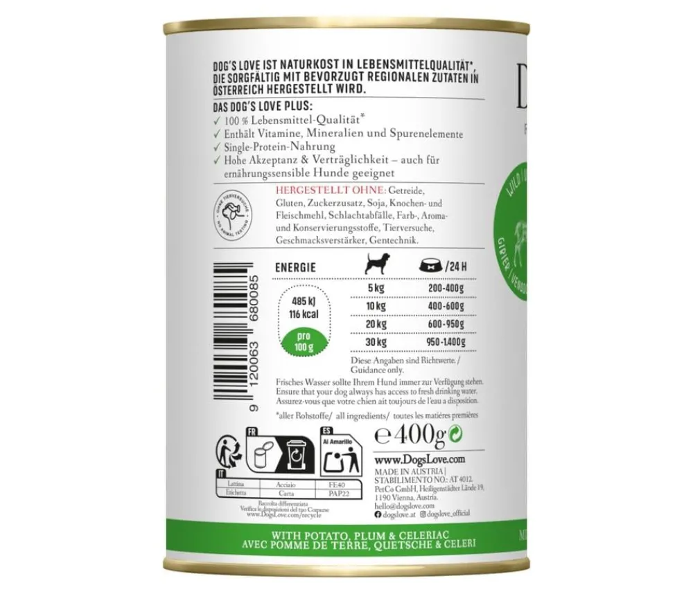 DOG'S LOVE Nassfutter Hund > Nassfutter für Hunde Adult, 6 x 400 g