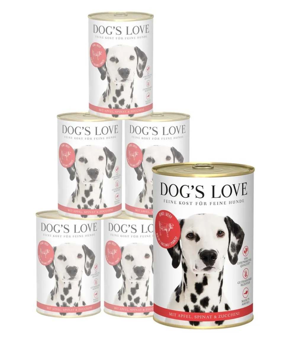 DOG'S LOVE Nassfutter Hund - Nassfutter für Hunde Bio, 6 x 400 g
