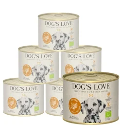 DOG'S LOVE Nassfutter Hund - Nassfutter für Hunde Bio, 6 x 200 g