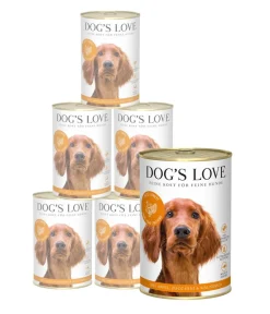 DOG'S LOVE Nassfutter Hund - Nassfutter für Hunde Adult, 6 x 400 g