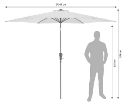 Doppler Sonnenschirme > Balkonschirm Life Woodstyle, rund, ca. Ø305 cm