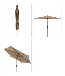 Doppler Sonnenschirme - Balkonschirm Life Woodstyle, rund, ca. Ø305 cm Taupe