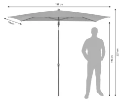 Doppler Balkonschirm myZone, rechteckig, ca. B190/T125 cm Anthrazit Outlet