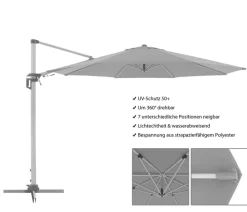 Doppler Pendelschirm Active, rund, ca. Ø370 cm Dunkelgrau Sale