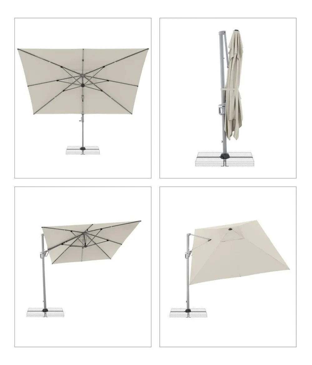Doppler Sonnenschirme - Pendelschirm Active NeoSide, rechteckig, ca. B350/T260 cm Natur