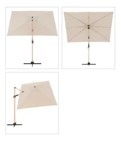 Doppler Sonnenschirme - Pendelschirm Aluwood, rechteckig, ca. B300/T220 cm Natur