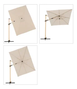 Doppler Sonnenschirme - Pendelschirm Aluwood, rechteckig, ca. B300/T220 cm Natur