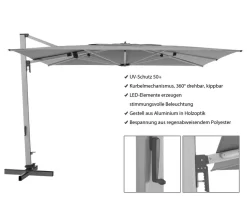 Doppler Sonnenschirme > Pendelschirm Aluwood XL, rechteckig, ca. B400/T300 cm