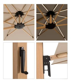 Doppler Pendelschirm Aluwood XL, rechteckig, ca. B400/T300 cm Natur Sale