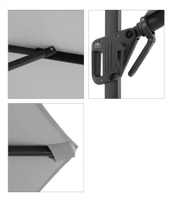 Doppler Sonnenschirme - Pendelschirm Life Side, rund, ca. Ø310 cm Hellgrau