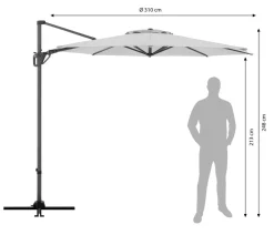 Doppler Sonnenschirme - Pendelschirm Life Side, rund, ca. Ø310 cm Anthrazit