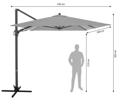 Doppler Sonnenschirme - Pendelschirm myZone AX, rechteckig, ca. B320/T240 cm Dunkelgrau