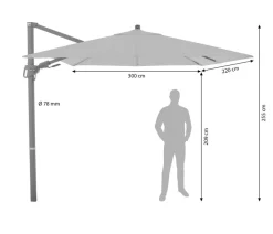 Doppler Sonnenschirme > Pendelschirm myZone AX LED, rechteckig, ca. B300/T220 cm