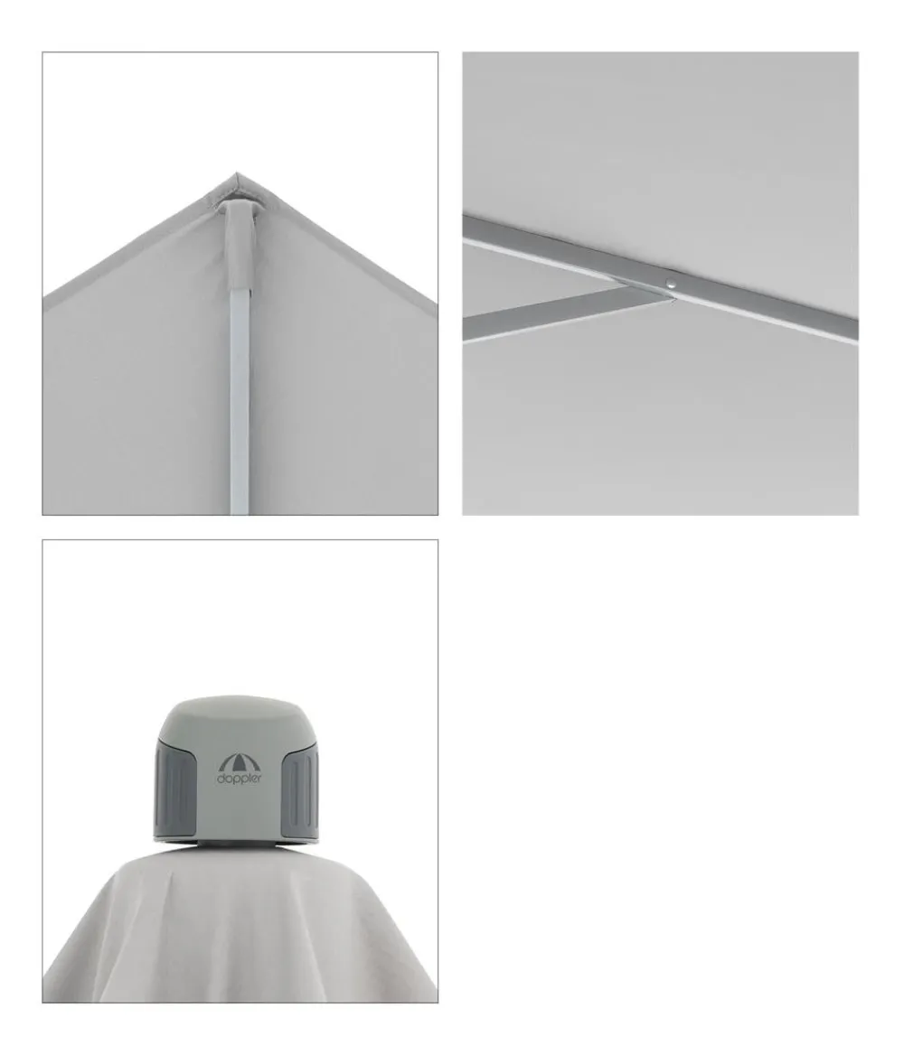 Doppler Sonnenschirm ACT Auto-Tilt, rund, ca. Ø305 cm Anthrazit Discount