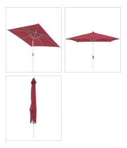 Doppler Sonnenschirm ACT Auto-Tilt, quadratisch, ca. B240/T240 cm Rot Clearance