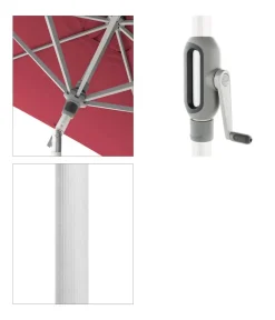 Doppler Sonnenschirm ACT Auto-Tilt, quadratisch, ca. B240/T240 cm Rot Clearance