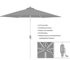 Doppler Sonnenschirme - Sonnenschirm ACT Auto-Tilt, rund, ca. Ø305 cm Natur