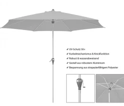 Doppler Sonnenschirme - Sonnenschirm Active Auto Tilt, rund, ca. Ø320 cm Hellgrau