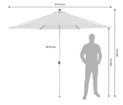 Doppler Sonnenschirm ACT NEO Push up, rund, ca. Ø310 cm Anthrazit Best
