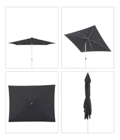 Doppler Sonnenschirme - Sonnenschirm ACT NEO Push up, rechteckig, ca. B250/T200 cm Anthrazit