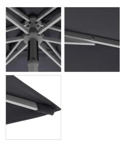 Doppler Sonnenschirme - Sonnenschirm ACT NEO Push up, rechteckig, ca. B250/T200 cm Anthrazit