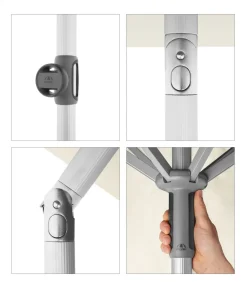 Doppler Sonnenschirm ACT NEO Push Up, rund, ca. Ø270 cm Natur Best