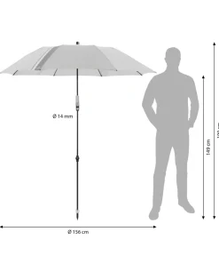 Doppler Sonnenschirm Expert Multi Push Up, ca. Ø156/H190 cm Hellgrau Online
