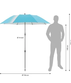 Doppler Sonnenschirme - Sonnenschirm Expert Multi Push Up, ca. Ø156/H190 cm Hellblau