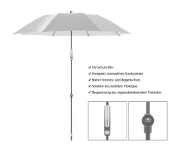 Doppler Sonnenschirme - Sonnenschirm Expert Multi Push Up, ca. Ø156/H190 cm Hellgrün