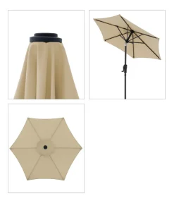 Doppler Sonnenschirm Life, rund, ca. Ø180 cm Beige Sale