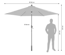 Doppler Sonnenschirm myZone Auto-Tilt, rund, ca. Ø305 cm Orange Online