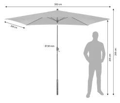 Doppler Sonnenschirme - Sonnenschirm myZone Auto-Tilt, rechteckig, ca. B300/T200 cm Anthrazit