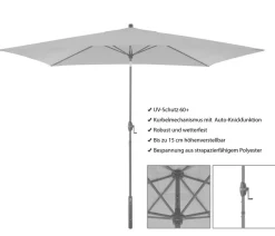 Doppler Sonnenschirme - Sonnenschirm myZone Auto-Tilt, rechteckig, ca. B300/T200 cm Anthrazit
