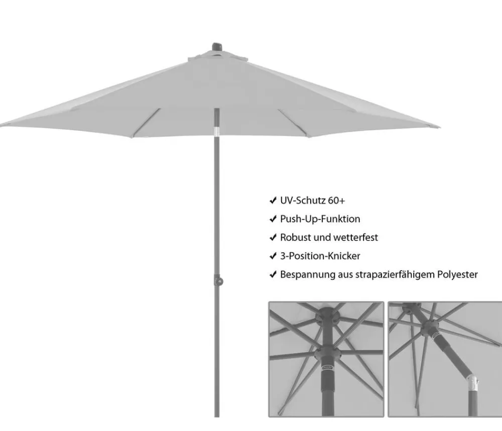 Doppler Sonnenschirme - Sonnenschirm myZone Push Up, rund, ca. Ø300 cm Natur