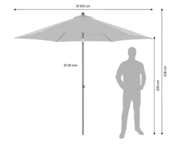 Doppler Sonnenschirme - Sonnenschirm myZone Push Up, rund, ca. Ø300 cm Anthrazit