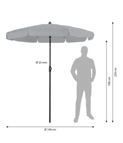 Doppler Sonnenschirm Sun Line Neo, ca. Ø149/H230 cm Hellgrau Outlet