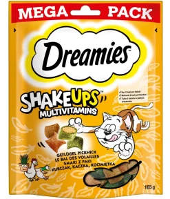 Dreamies™ Katzenleckerlies & Getränke - SHAKE UPS™ Multivitamins Katzensnack Geflügel, 4 x 165 g