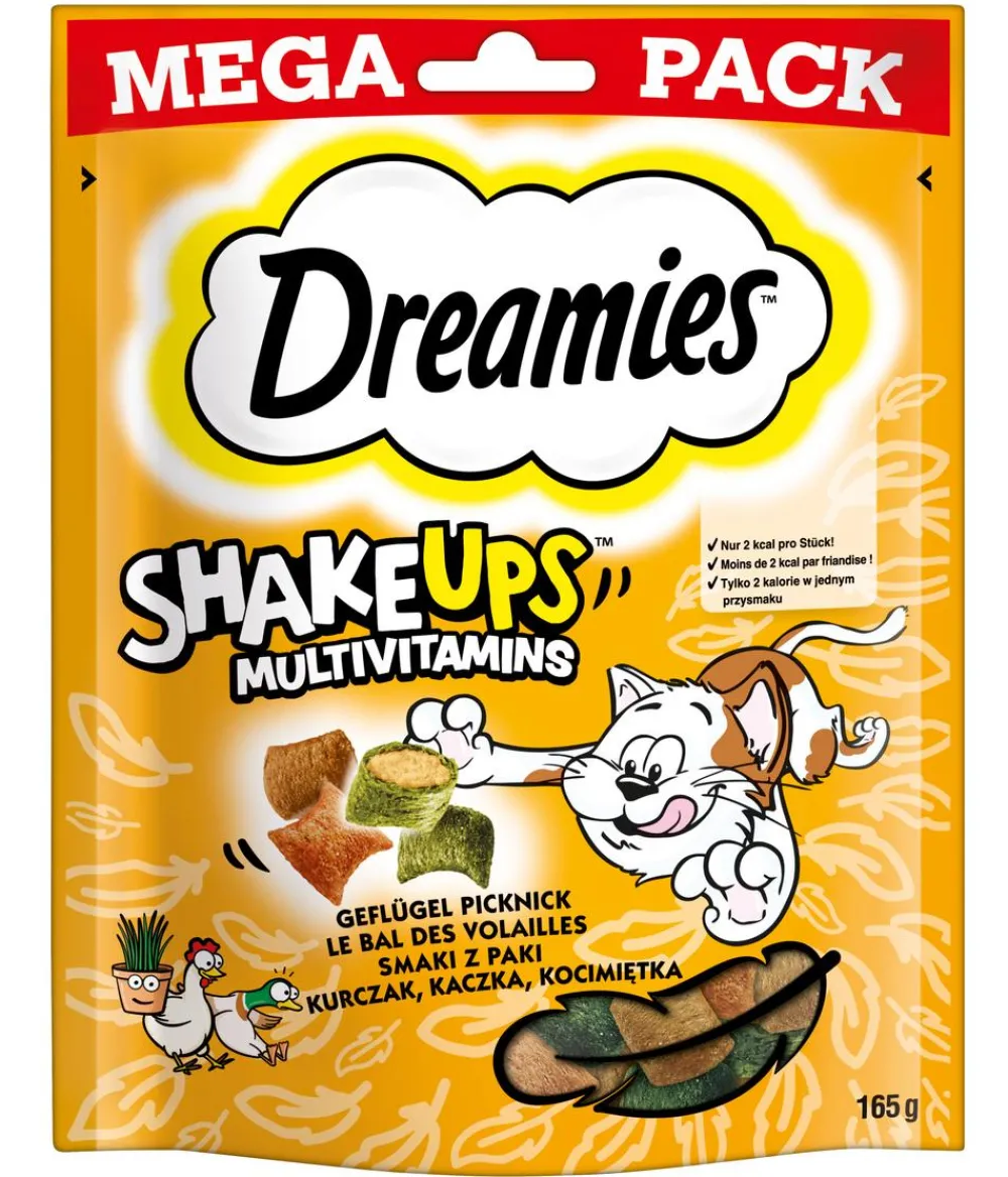 Dreamies™ Katzenleckerlies & Getränke - SHAKE UPS™ Multivitamins Katzensnack Geflügel, 4 x 165 g