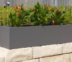 eastwest Pflanzkübel & Blumenkästen|Blumentöpfe & Übertöpfe > Fiberglas-Balkonkasten Linea inkl. Halterung