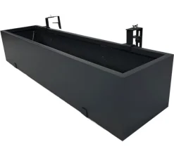 eastwest Fiberglas-Balkonkasten Linea inkl. Halterung Schwarz Best