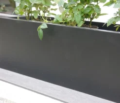 eastwest Fiberglas-Blumenkasten Supremo, rechteckig Schwarz Best