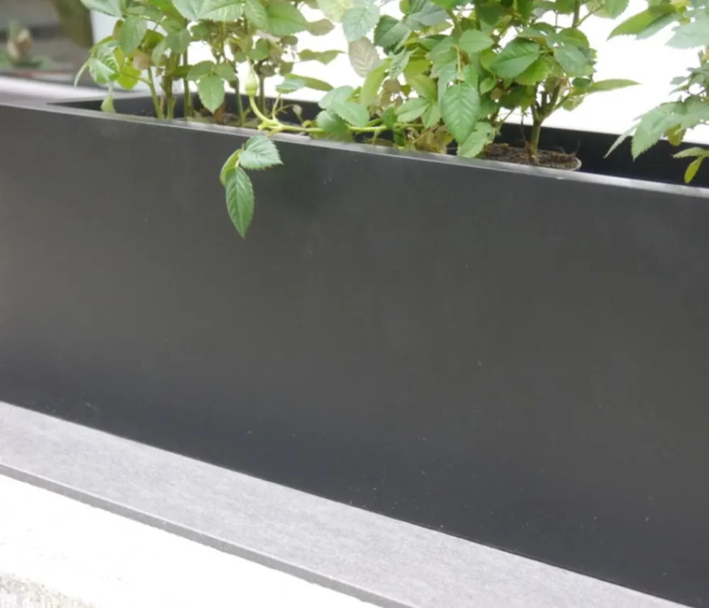 eastwest Fiberglas-Blumenkasten Supremo, rechteckig Schwarz Best