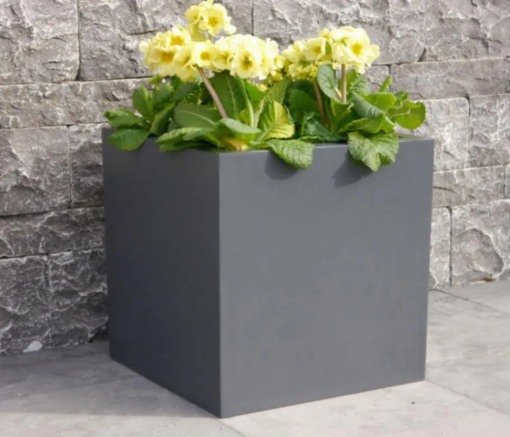 eastwest Fiberglas-Pflanzkübel, quadratisch Anthrazit Outlet