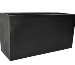 eastwest Pflanzkübel & Blumenkästen|Blumentöpfe & Übertöpfe - Fiberglas-Pflanztrog, rechteckig, Schwarz