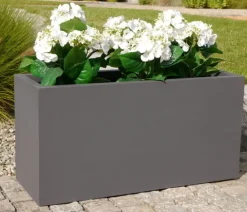 eastwest Pflanzkübel & Blumenkästen|Blumentöpfe & Übertöpfe - Fiberglas-Pflanztrog Supremo, rechteckig Anthrazit
