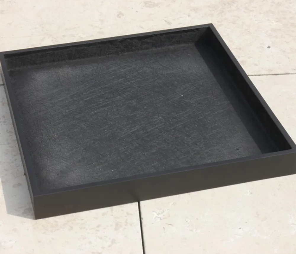 eastwest Blumentopf Untersetzer - Fiberglas-Untersetzer Bassin, quadratisch Schwarz