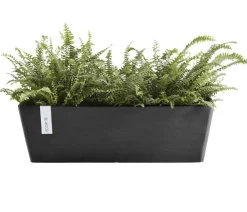 Ecopots Kunststoff-Kasten Bruges mit Wassersystem, rechteckig Dunkelgrau New