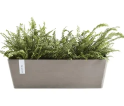 Ecopots Pflanzkübel & Blumenkästen - Kunststoff-Kasten Bruges mit Wassersystem, rechteckig Taupe