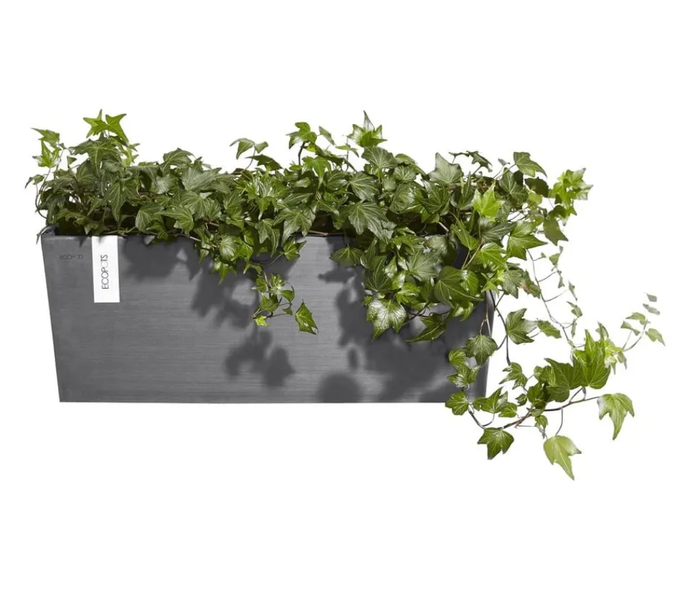 Ecopots Pflanzkübel & Blumenkästen|Blumentöpfe & Übertöpfe - Kunststoff-Kasten Bruges hängend, rechteckig, , ca. B55/H21/T20 cm Grau