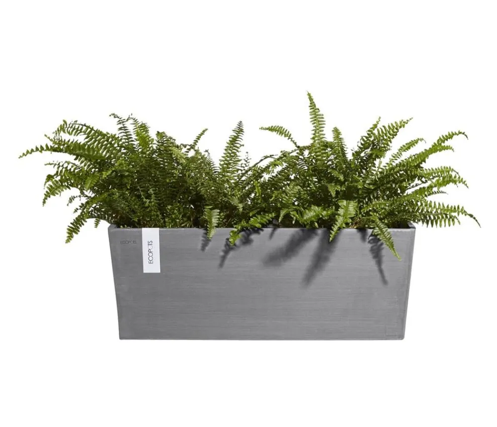 Ecopots Pflanzkübel & Blumenkästen|Blumentöpfe & Übertöpfe - Kunststoff-Kasten Bruges hängend, rechteckig, , ca. B55/H21/T20 cm Grau